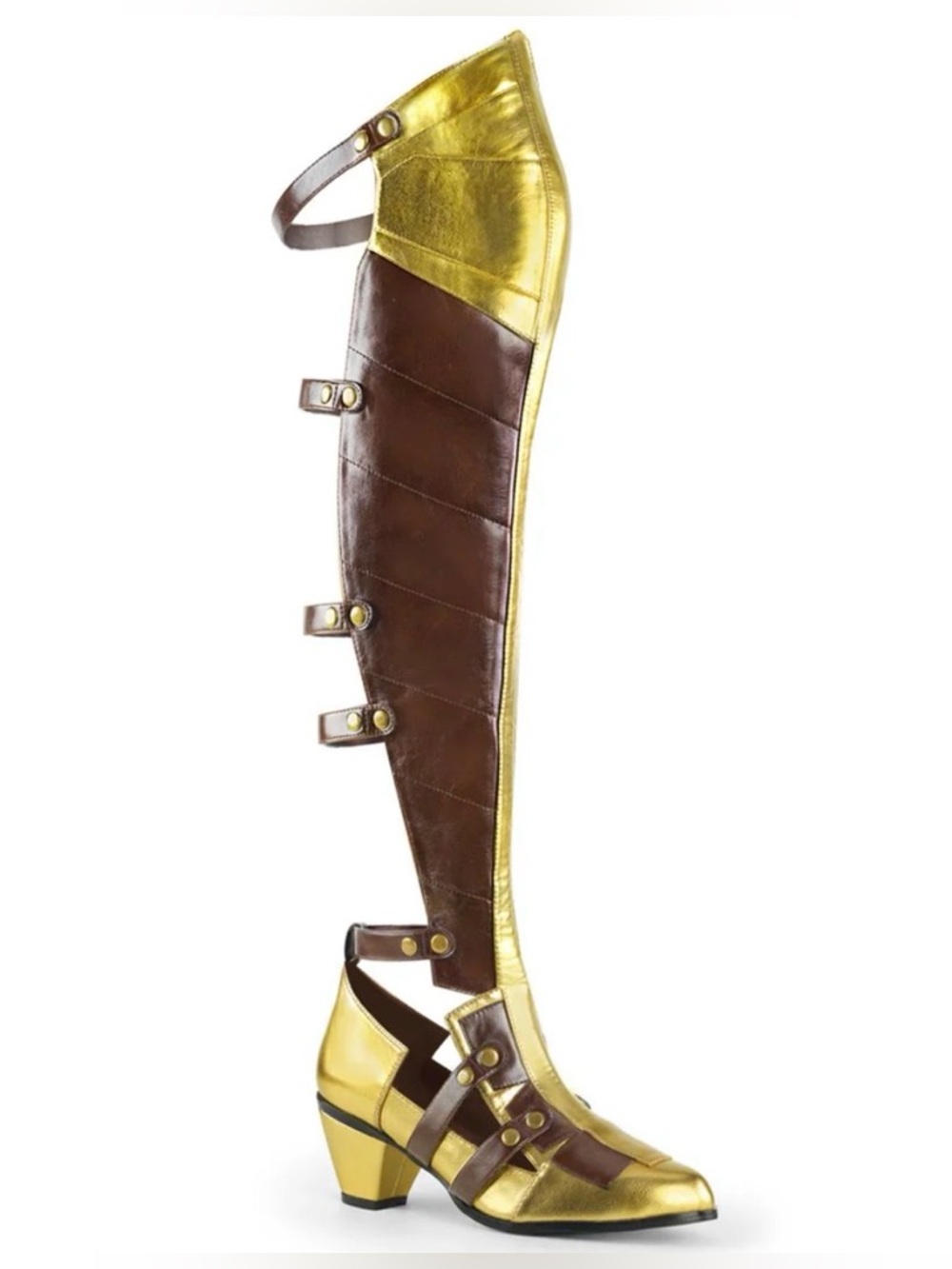 Funtasma Maiden 8830 Gold Brown Fantasy OTK Boots Size 8 Cosplay